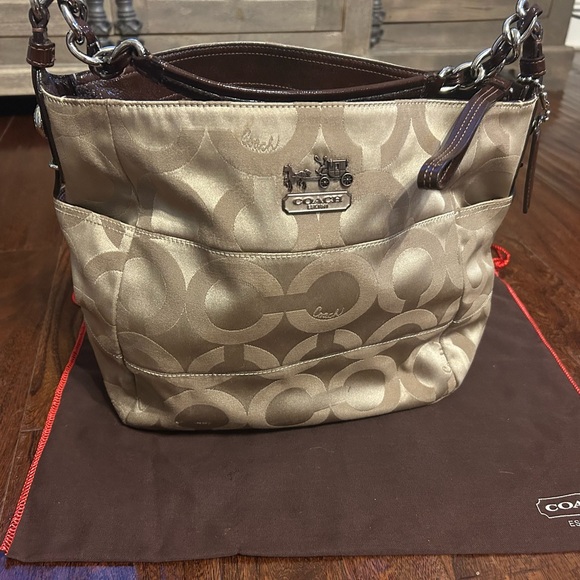 Authentic Coach Tan Signature Shoulder Bag
Has light pink interior - Picture 2 of 3